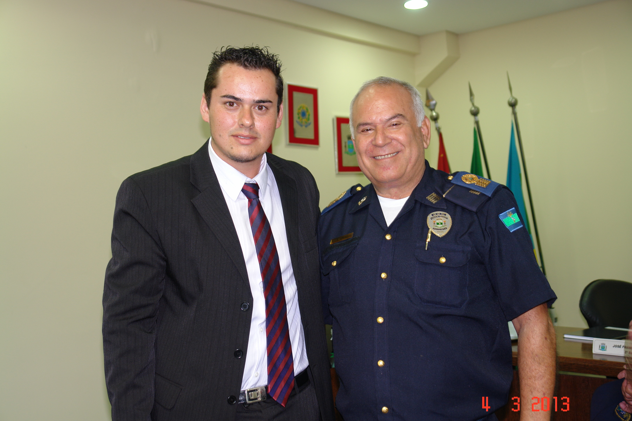 Vereador Juninho Veiga e Comandante da Guarda Deocleciano de Moraes